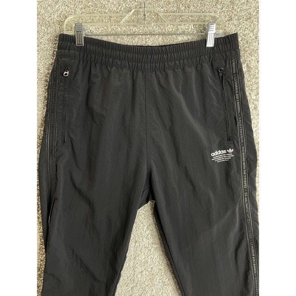 ADIDAS Black Nylon Rare Joggers La Marque Aux 3 Bandes Track Pants Small - Picture 8 of 10